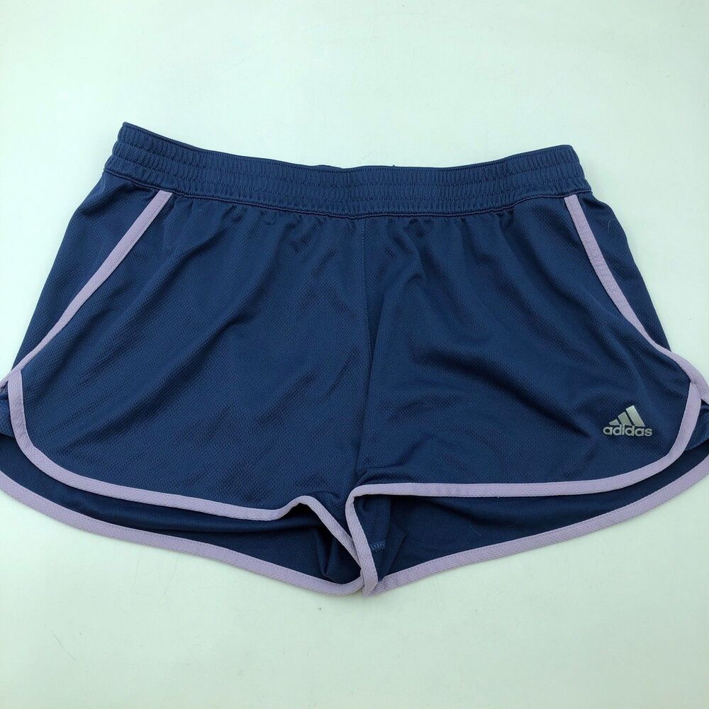 Adidas Climalite Activewear Shorts Size Blue/Purple Lined Drawstring